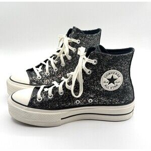 Converse Chuck Taylor All Star Lift Platform Glitter Womens‎ Black 8.5